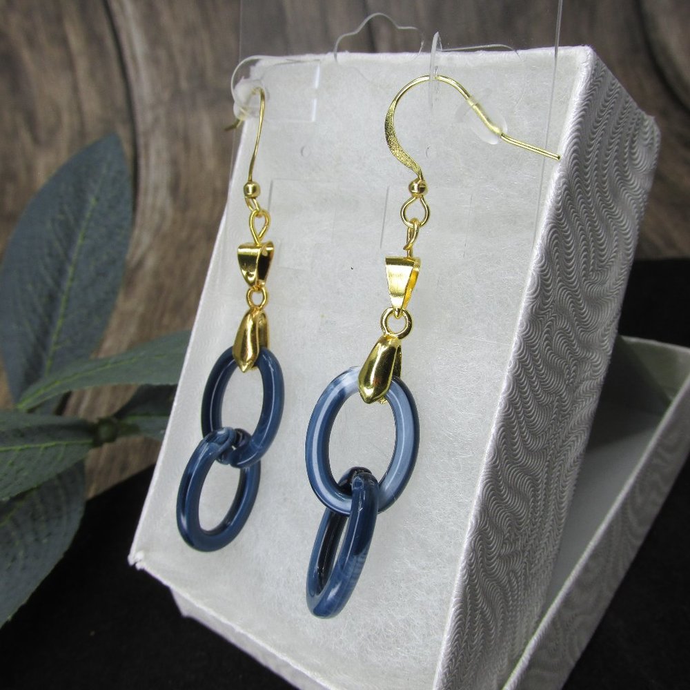 Gold Plated Twin Resin Earrings